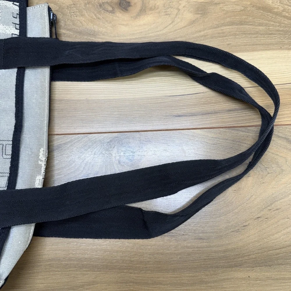 Polo Sport Vintage 90's Medium Zip Tote Gray Signature Script Travel School Bag